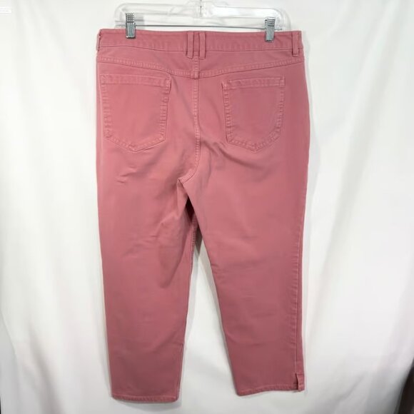 Isaac Mizrahi LIVE! Size 14P Jeans Denim Pants Pink Straight Leg High Rise - Picture 2 of 3
